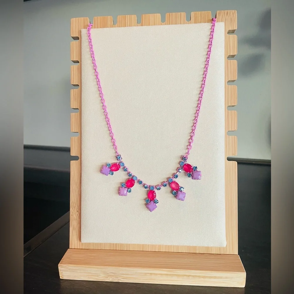 Girls Necklace, Pink/Purple, Approx 22 in